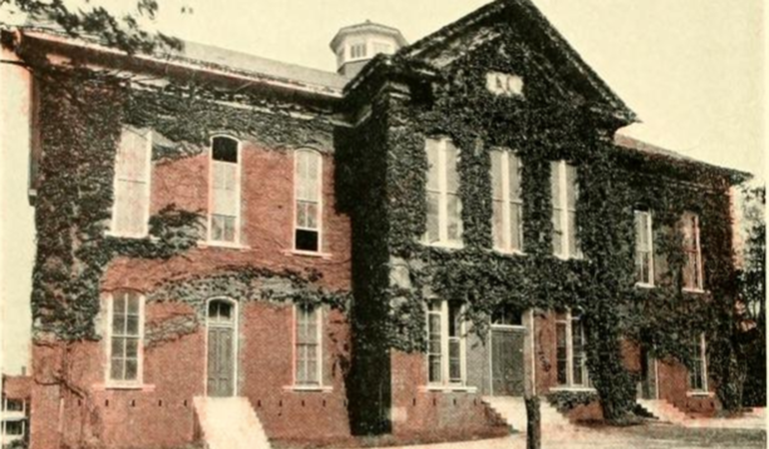 Photo of law building, known as the Heck-Williams Building, at the Old Wake Forest Campus in Wake Forest, N.C.
