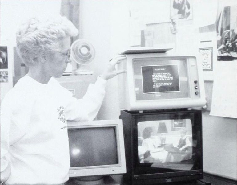 Sally Irvin talks about video technology for Wake Forest courtrooms.